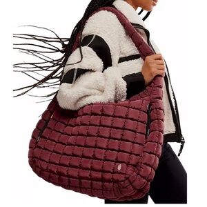 Free people Quilted Burgundy Shoulder Tote Bag